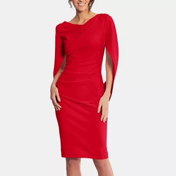 Betsy & Adam Dresses & Skirts - Red caped sheath dress